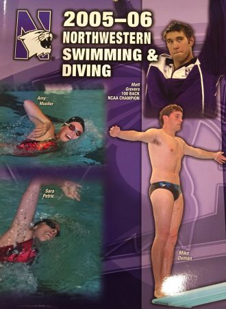 IMG_2726 Brother Oxman featured on the Northwestern Swimming & Diving program cover