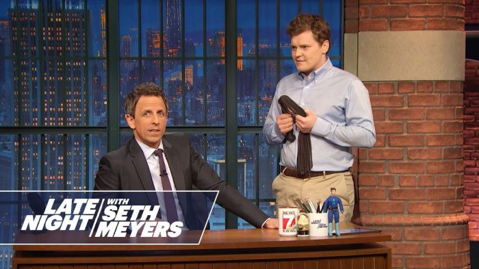 Ben Warheit 4 Brother Ben Warheit (right) appearing in a sketch on "Late Night with Seth Myers"
