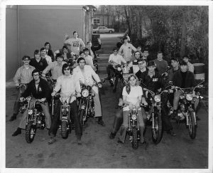 Photo of Brothers on their motorcycles at Memphis State in 1973.